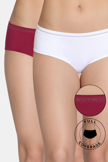 Buy Zivame Low Rise Full Coverage Hipster Panty (Pack of 2) - Multicolor